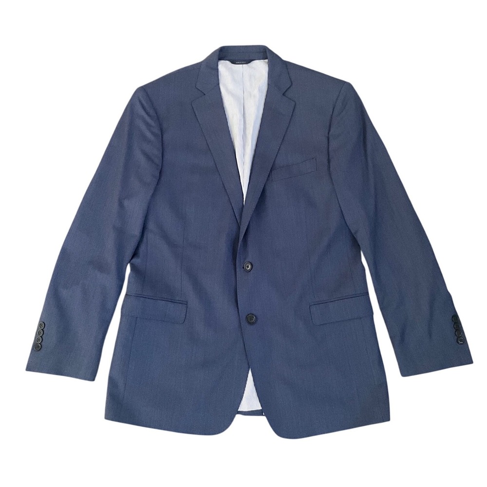 Brooks Brothers Explorer Regent Fit Wool Silk Stretch Blue Blazer 44L Jacket